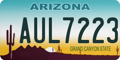 AZ license plate AUL7223