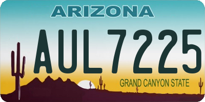 AZ license plate AUL7225
