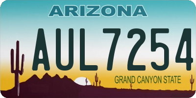 AZ license plate AUL7254