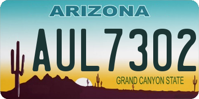 AZ license plate AUL7302