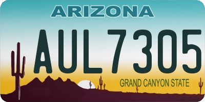 AZ license plate AUL7305