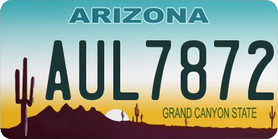 AZ license plate AUL7872