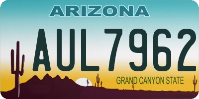 AZ license plate AUL7962
