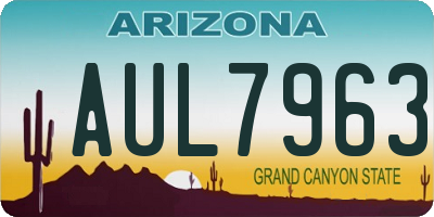 AZ license plate AUL7963