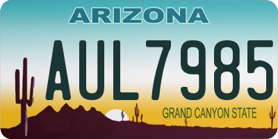 AZ license plate AUL7985
