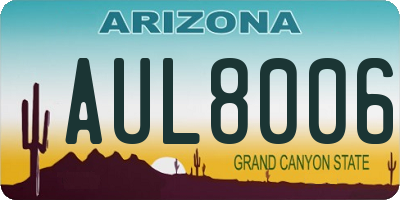 AZ license plate AUL8006