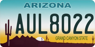 AZ license plate AUL8022
