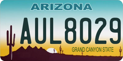 AZ license plate AUL8029