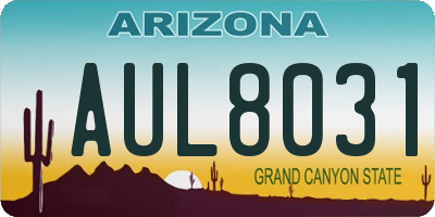AZ license plate AUL8031