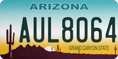 AZ license plate AUL8064