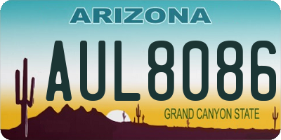 AZ license plate AUL8086