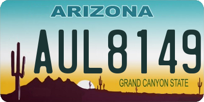AZ license plate AUL8149
