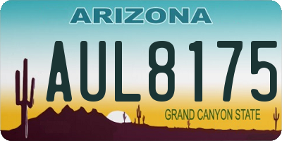 AZ license plate AUL8175