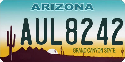 AZ license plate AUL8242