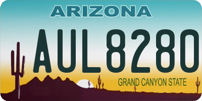 AZ license plate AUL8280