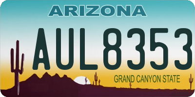 AZ license plate AUL8353