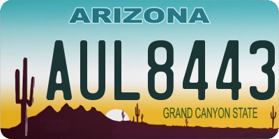 AZ license plate AUL8443