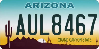AZ license plate AUL8467