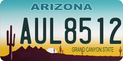 AZ license plate AUL8512