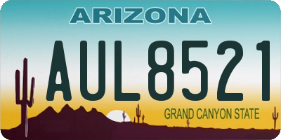 AZ license plate AUL8521