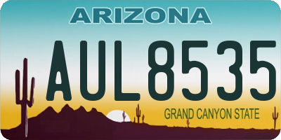AZ license plate AUL8535