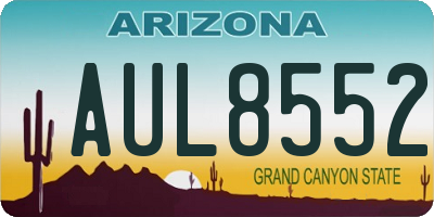 AZ license plate AUL8552