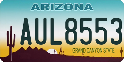 AZ license plate AUL8553