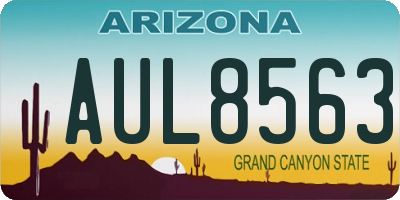 AZ license plate AUL8563