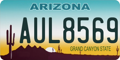 AZ license plate AUL8569
