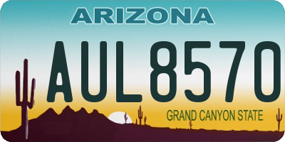 AZ license plate AUL8570