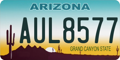 AZ license plate AUL8577