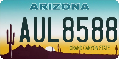 AZ license plate AUL8588