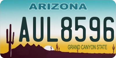 AZ license plate AUL8596