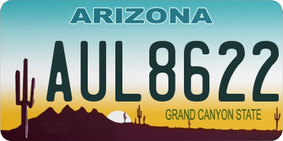 AZ license plate AUL8622