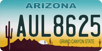 AZ license plate AUL8625