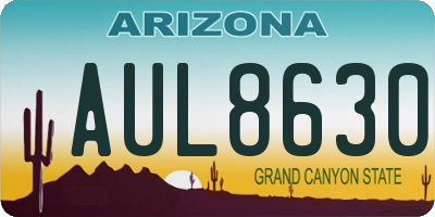 AZ license plate AUL8630