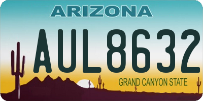 AZ license plate AUL8632