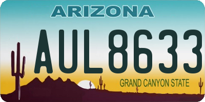 AZ license plate AUL8633