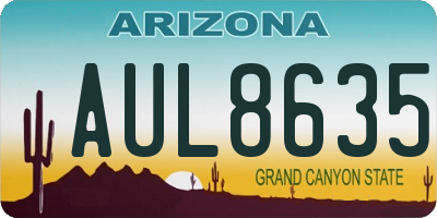 AZ license plate AUL8635