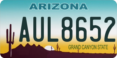 AZ license plate AUL8652