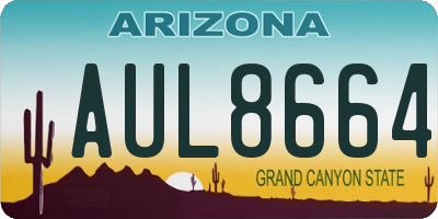 AZ license plate AUL8664