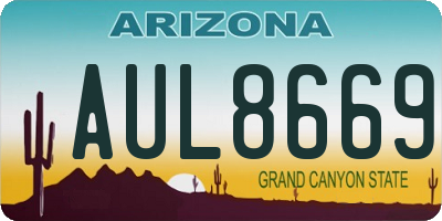 AZ license plate AUL8669