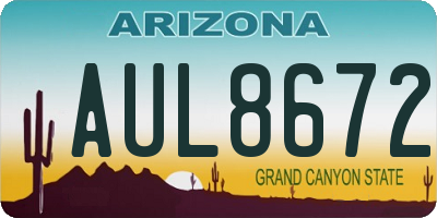 AZ license plate AUL8672