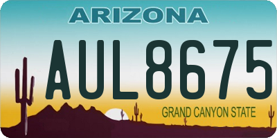 AZ license plate AUL8675