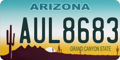 AZ license plate AUL8683
