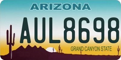 AZ license plate AUL8698