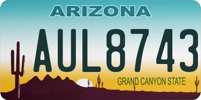 AZ license plate AUL8743