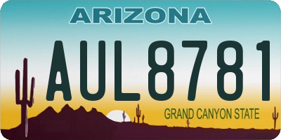 AZ license plate AUL8781