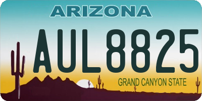 AZ license plate AUL8825