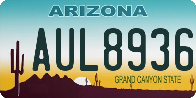 AZ license plate AUL8936